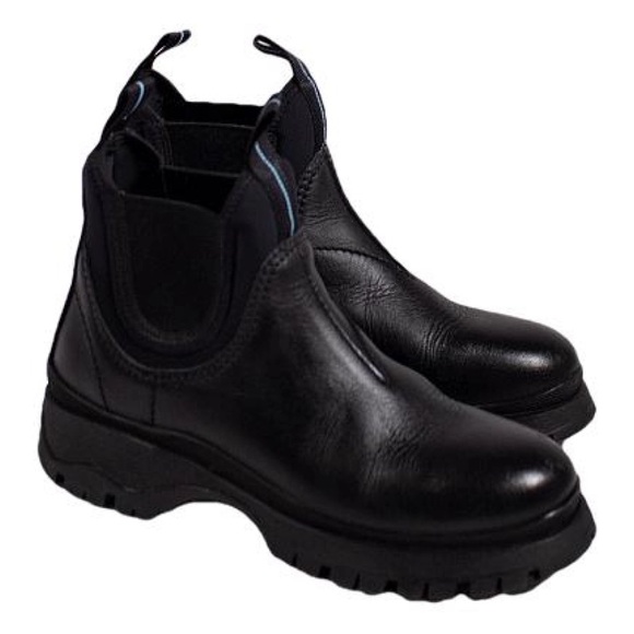 Prada Black Leather Ankle Boots - Picture 1 of 4